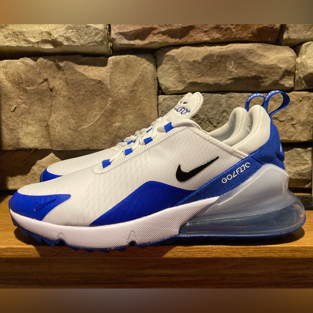 Men's Nike Air Max 270 Golf Shoes White Blue Comfort CK6483-106